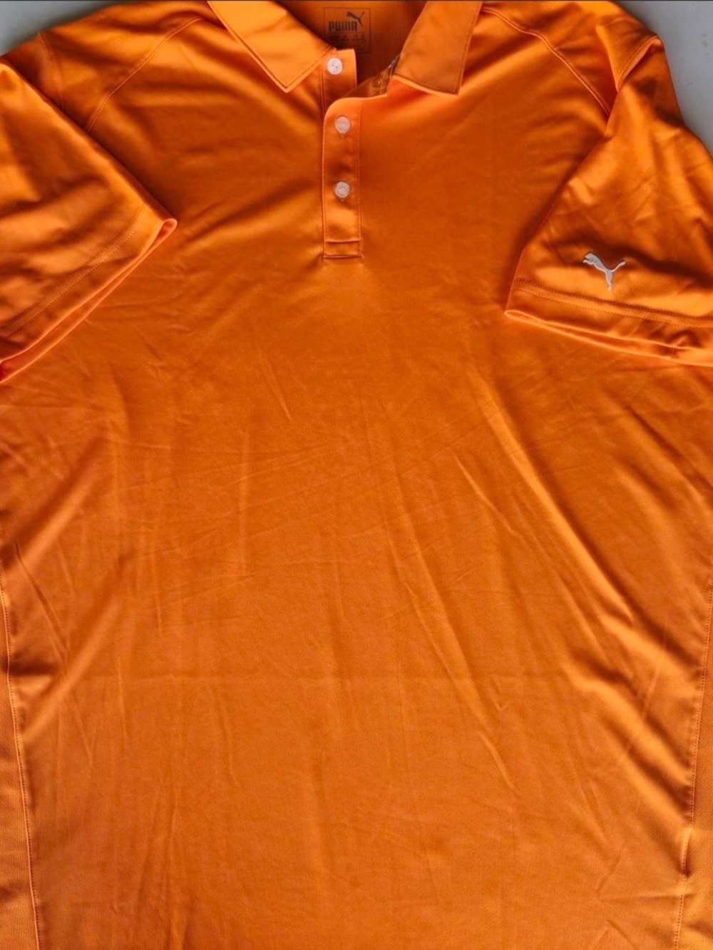 Puma Men's Bright Orange Short Sleeve Polo